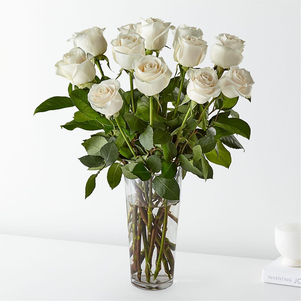 Long Stem White Rose Bouquet – BLAKELEE'S BOUQUETS, Birmingham AL