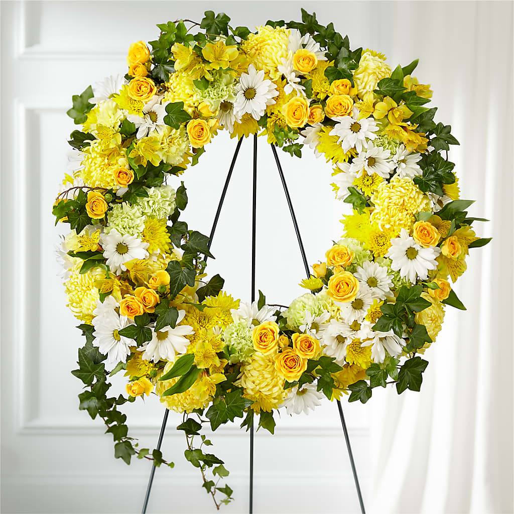 Golden Remembrance Wreath – BLAKELEE'S BOUQUETS, Birmingham AL