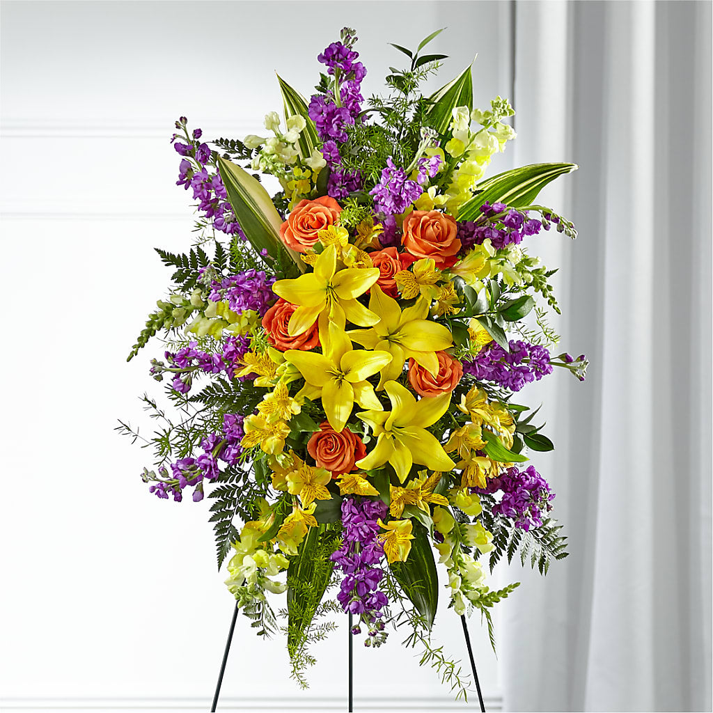Thoughtful Prayers Standing Spray – BLAKELEE'S BOUQUETS, Birmingham AL